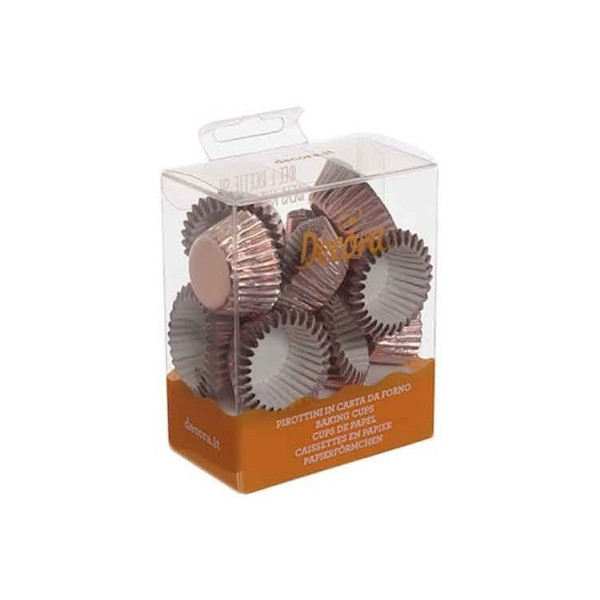 Set di 180 pirottini bon bon in carta forno color rosa oro di ø2,7xh1,7 cm da Decora