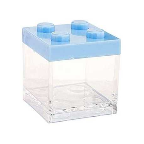 Portaconfetti mattoncino Lego Celeste 5x5x5cm Portaconfetti mattoncino Lego Celeste 5x5x5cm