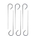 Set di 6 spiedini in acciaio inox lunghi 25 cm, adatti al contatto con alimenti