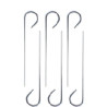 Set di 6 spiedini in acciaio inox lunghi 25 cm, adatti al contatto con alimenti
