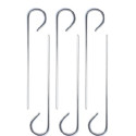 Set di 6 spiedini in acciaio inox lunghi 30 cm, adatti al contatto con alimenti