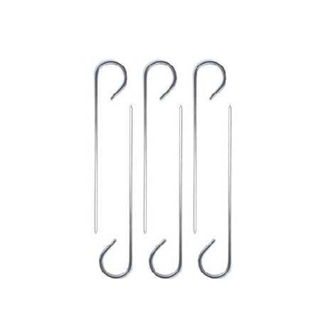 Set di 6 spiedini in acciaio inox lunghi 30 cm, adatti al contatto con alimenti Set di 6 spiedini in acciaio inox lunghi 30 cm, adatti al contatto con alimenti