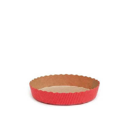 Stampo crostatina in carta da forno rossa diametro 10 cm altezza 3 cm per mini tortine da 100 g
