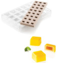 CH015 Kit Quadro 01: Stampo Tritan Forma quadrato 24 Cioccolatini + Stampo Silicone per inserti da Silikomart