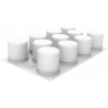Stampo Cilindri 3D 100 ml in silicone per dolci monoporzioni di diametro 5 x h 5,5 cm da Silikomart