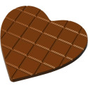 Stampo cioccolato per tavoletta a forma di cuore piatto da 50 g: 2 cavità a cuore da 111,5x111,5xh5 mm