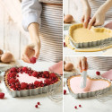 Design Tart crostata cuore Decora: teglia a cuore con fondo mobile in metallo antiaderente 25x23xh3 cm