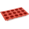 Stampo Petits Fours o Piccoli Dischetti da Quattro SF027 Silikomart: 15 piccoli dolcetti tondi da 4 cm h 2 cm