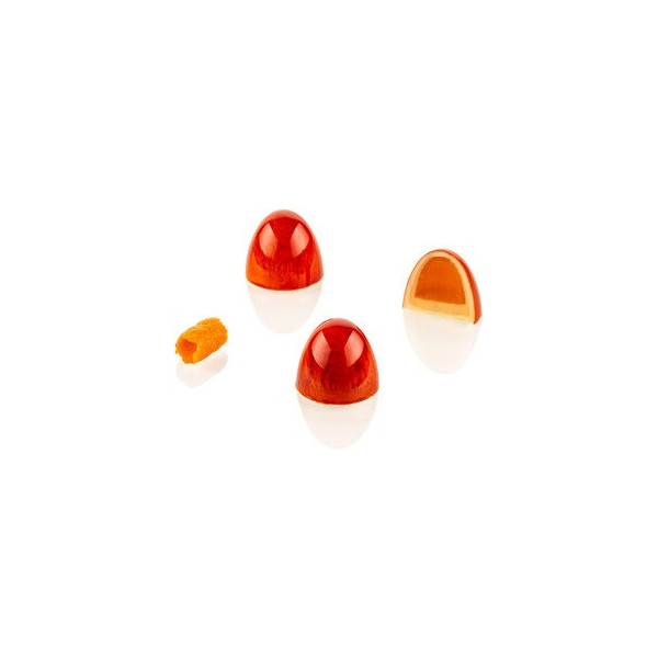 Kit Dome 01 cupole ripiene: CH030 stampo Tritan per 24 cioccolatini forma cupola + stampo silicone per inserti da Silikomart