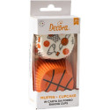 Set di 36 pirottini muffin Basket, da Decora, in carta con decori a tema gioco del basket di ø5xh3,2 cm