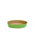 Stampo crostata in carta da forno verde da 15,5xh3,5 cm per mini torte da 300 g
