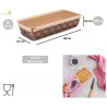 20 Stampi plum-cake in carta forno da 26x6,5xh5,5 cm per torte da 500 g