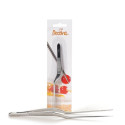 Pinzetta angolare in acciaio inox lunga 14 cm da cucina per uso alimentare