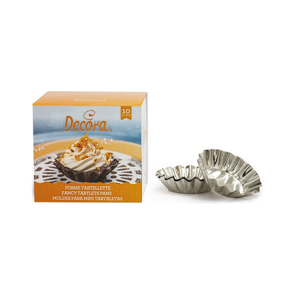 Confezione 10 formine tartelletta in alluminio o stampi tartelletta per monoporzioni da 8 cm h 2 cm, di Decora