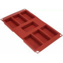 Wide Rectangle Cake: stampo Rettangolo in silicone per 7 forme rettangolari da 8,7 cm SF110 di Silikomart