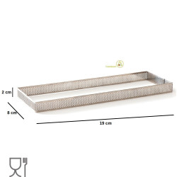 Anello micro-forato rettangolare in acciaio inox, fascia di lati 8 x 19 cm da Decora, per torte crostate basse