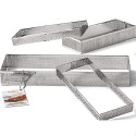 19 o 29 cm Anello rettangolare acciaio microforato per torte crostate da Decora h2 o h3,5 cm