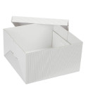 Scatola rigida quadrata per torte 36 cm altezza 25 cm in cartoncino bianco da Decora