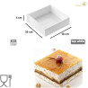 Stampo Quadrato basso Square Tortaflex Bianco 16 cm altezza 4 cm volume 1019 ml, da Silikomart