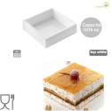 Stampo Quadrato basso Square Tortaflex Bianco 16 cm altezza 4 cm volume 1019 ml, da Silikomart