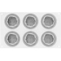Stampo Syrio 120 ml per 6 monoporzioni a forma di luna sferica da 6,8 cm in silicone da Silikomart