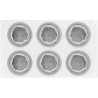 Stampo Syrio 120 ml per 6 monoporzioni a forma di luna sferica da 6,8 cm in silicone da Silikomart