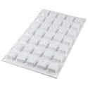 Stampo micro Square o Micro Cubetti, da 21 mm ed altezza 13 mm in silicone bianco di Silikomart