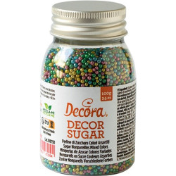 Perline colori assortiti metallizzato 100 g per decorazione dolci di Decora