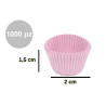 1000 Pirottini mini bon bon in carta forno color rosa cipria di ø2xh1,5 cm