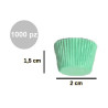 1000 Pirottini mini bon bon color verde salvia in carta forno di alta qualità diametro 2 cm altezza 1,5 cm