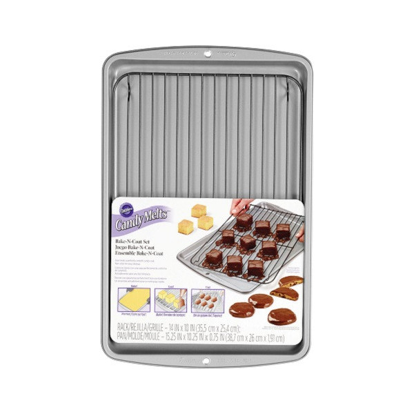 Griglia per scolare antiaderente con raccoglitore in acciaio argento da Wilton