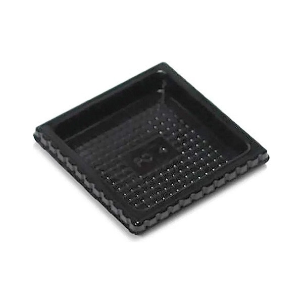100 Vassoi monoporzioni quadrati in plastica nera di lato 58 mm, riutilizzabili da Silikomart