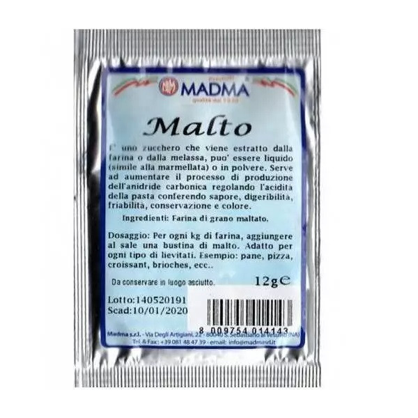 Malto in polvere per dolci, in bustine di 12 g da Madma
