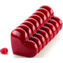 Buche Coeur Stampo Tronchetto Cuori 24,8x8,8 cm h 80 mm in silicone grigio Silikomart