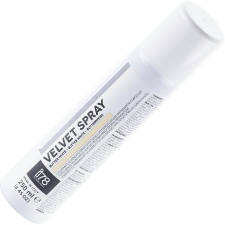 250 ml di colorante alimentare spray Burro Bianco vellutato, Velvet Spray Butter White da Silikomart 250 ml di colorante alimentare spray Burro Bianco vellutato, Velvet Spray Butter White da Silikomart