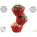Set 6 pirottini muffin tondi da Silikomart: 6 stampi in silicone rosso di diametro 69 mm, altezza 32 mm