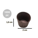 1000 Pirottini mini bonbon marroni in carta forno per confetti diametro 2 cm altezza 1,4 cm