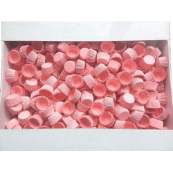 Set di 5000 pirottini mini bon bon in carta forno rosa di ø2xh1,5 cm, ideale per presentare singoli confetti