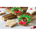Set 2 tagliapasta 1 ghirlanda di natale con fiocco e 1 stella di natale in plastica Decora