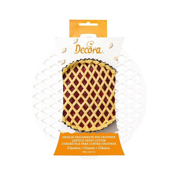 Griglia per crostata classica da 30 cm Decora: stampo a griglia in plastica per decorare crostate di diametro 30 cm da Decora