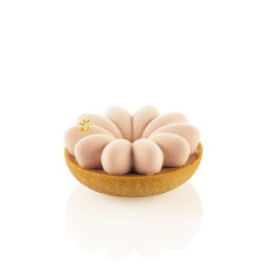 Kit 3D Tarte Ring Bloom ø8 cm Silikomart: 1 stampo in silicone e 6 anelli di ø8 cm per 6 Crostatine Fiorite