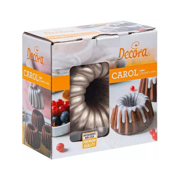 Mini Carol Decora – Stampo in Alluminio Pressofuso per Mini Ciambella (Ø10×H5cm)