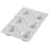 Amorini Origami 110 ml di Silikomart: stampo 6 cuori sfaccettati 74x84 h 35 con cutter Amorini Origami 110 ml di Silikomart: stampo 6 cuori sfaccettati 74x84 h 35 con cutter