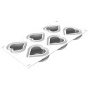 Heartix 85 ml Silikomart: stampo 6 cuori savarin da 78x70 h 30 mm con cutter