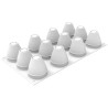 Egg 70 Silikomart: stampo in silicone bianco per 12 uova 3D da 70 ml dimensioni ø46 h 63 mm Egg 70 Silikomart: stampo in silicone bianco per 12 uova 3D da 70 ml dimensioni ø46 h 63 mm