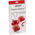 Square Sphere 110 Silikomart: stampo silicone bianco per 8 sfere quadrate 6x6 h 3,9 cm