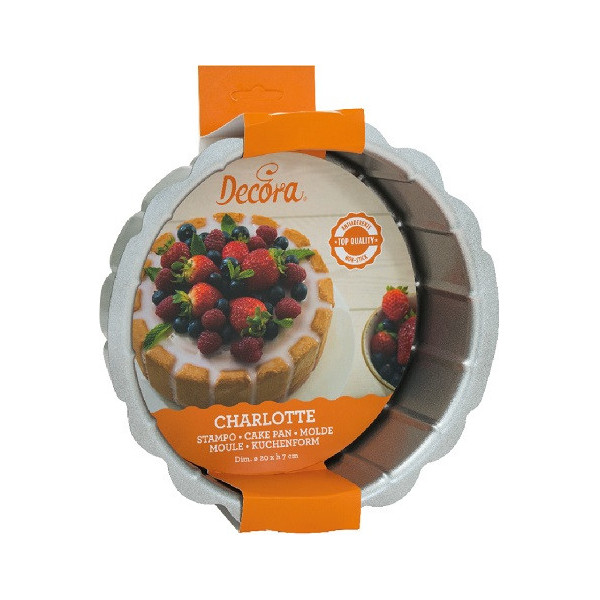 Tortiera Charlotte Decora: stampo Charlotte in acciaio antiaderente di ø20xh 7 cm
