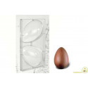 Stampo uovo 200 g in policarbonato professionale per cioccolato con 2 impronte di 125xh175 mm