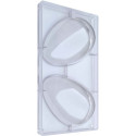 Stampo uovo 200 g in policarbonato professionale per cioccolato con 2 impronte di 118xh176 mm