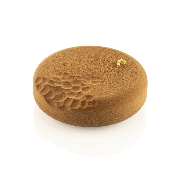 Dune 850 Silikomart: stampo silicone bianco per torta tonda ø16xh4,5 cm con decoro dune del deserto